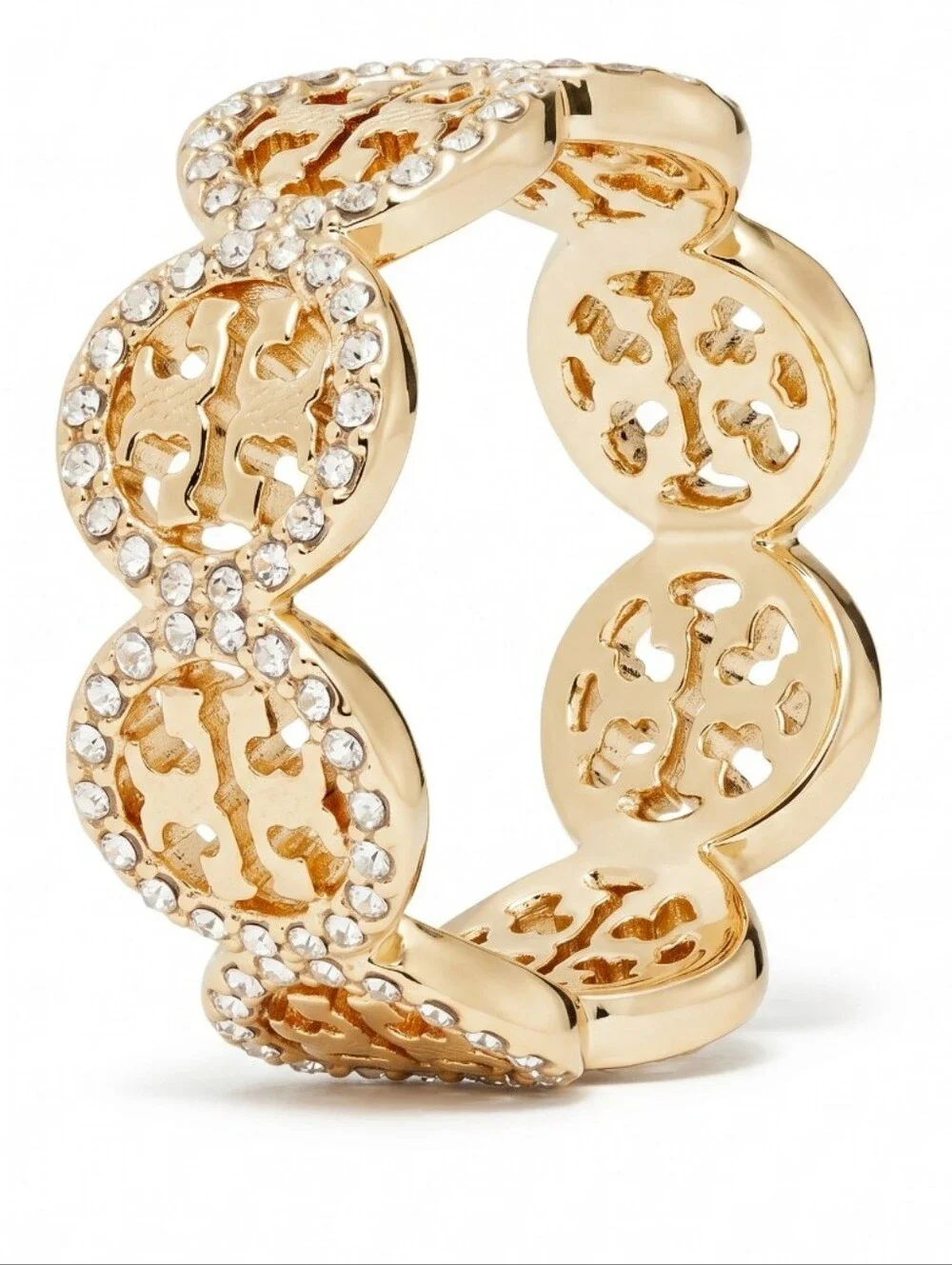 Tory Burch Miller Pavé Ring - Gold Plated